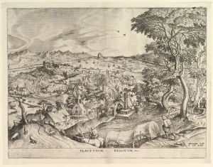 Doetechum Jan The Elder Prints: The Belgian Wagon (Plaustrum Belgicum) from The Large Landscapes, ca. 1555-56