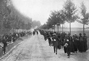 Belgian Collection: Belgians fleeing from Termonde, First World War, 1914, (1920)