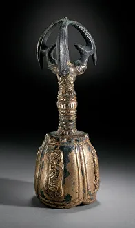 Mould Prints: Bell with Four Deva Kings (Sach'onwang) and Handle in the Form of a Vajra (Kumgang)