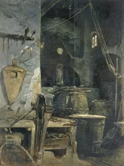 Oil On Paperboard Gallery: Bell Foundry, Germany, ca. 1874. Creator: Walter Shirlaw