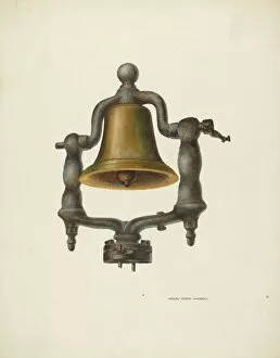 Watercolor And Graphite On Paper Collection: Bell (From a Locomotive), c. 1937. Creator: Harry Mann Waddell