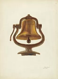 Brass Collection: Bell (From a Locomotive), c. 1940. Creators: Harry Mann Waddell, Edith Towner