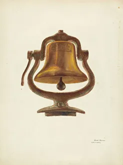 Watercolor And Graphite On Paper Collection: Bell (From a Locomotive), c. 1940. Creators: Harry Mann Waddell, Edith Towner