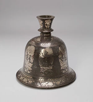 Moghul Collection: Bell-Shaped Huqqa Base with Floral Design, 18th / 19th century. Creator: Unknown