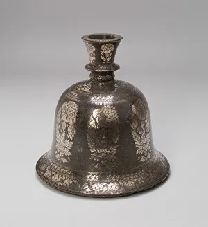 Huqqa Pipe Collection: Bell-Shaped Huqqa Base with Floral Design, 18th / 19th century. Creator: Unknown