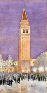 Campanile Prints: Bell Tower, St. Marks Square, Venice, 1912. Creator: Cass Gilbert