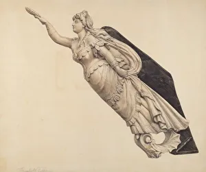 Fulda Elisabeth Prints: Belle of Oregon Figurehead, c. 1939. Creator: Elisabeth Fulda