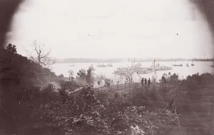 James Gardner Prints: Belle Plain, Virginia. Lower Wharf, 1864. Creators: Tim O Sullivan, James Gardner