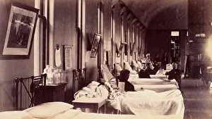 Employee Prints: Bellevue Hospital, New York City: a ward for male patients with case-notes