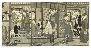 Eishi Chobunsai Collection: Bellflowers (Asagao), from the series Genji in Fashionable Modern Guise (Furyu yatsushi... 1789-92)