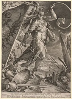 Jan Muller Prints: Bellona Leading the Armies of the Emperor against the Turks