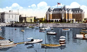 Images Dated 7th March 2008: The Belmont Building, Union Club and Empress Hotel, Victoria, British Columbia, Canada, c1900s