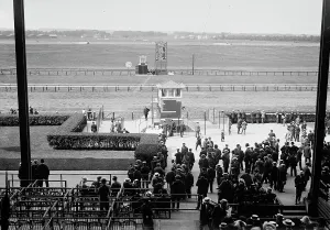 Race Track Prints: Belmont Park, 1913. Creator: Bain News Service