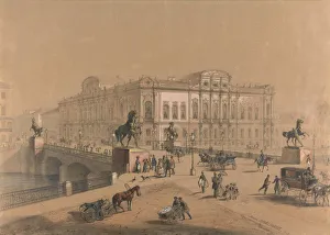 The Beloselsky-Belozersky Palace in Saint Petersburg. Found in the collection of A. Pushkin Memorial Museum, St. Petersburg The Beloselsky-Belozersky Palace in Saint Petersburg. Artist: Charlemagne, Jules (19th century)