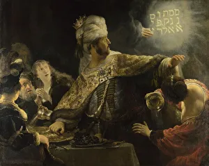 Tyrann Prints: Belshazzars Feast, ca 1637. Artist: Rembrandt van Rhijn (1606-1669)