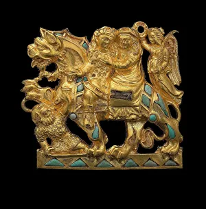Kushan Empire Prints: Belt buckle, 1st century. Creator: The Oriental Applied Arts