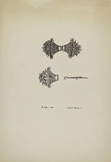Gaiter Prints: Belt Buckle, c. 1937. Creator: Lyman Young