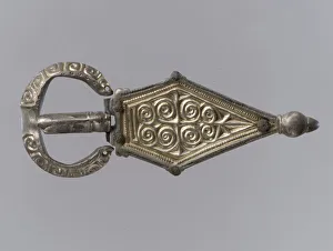 Belt Buckle Prints: Belt Buckle With Trapezoidal Plate, Germanic, ca. 500. Creator: Unknown