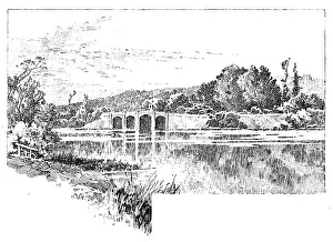 Belvoir Castle: the bridge between the two lakes, 1890. Creator: Unknown