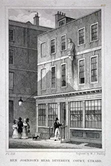 Th Shepherd Gallery: The Ben Johnsons Head inn, Devereux Court, Westminster, London, c1830