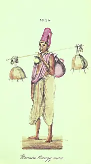 Tradesman Prints: Benairs Bangy man, 1837. Creator: Venkata Ramasvani