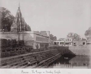 Bourne Samuel Prints: Benares, The Durga or Monkey Temple, Late 1860s. Creator: Samuel Bourne