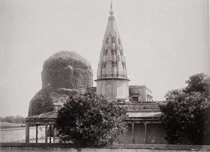 Benares, Temple and Top of Sarnath, Late 1860s. Creator: Samuel Bourne