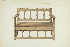 Dana Bartlett Prints: Bench, 1935/1942. Creator: Dana Bartlett