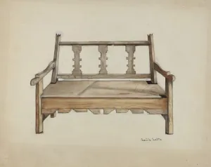 Juanita Lantz Prints: Bench, 1935 / 1942. Creator: Juanita Lantz