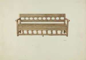 Blakeley Hal Prints: Bench, 1937. Creator: Hal Blakeley
