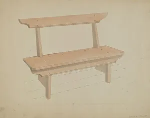 Donald Streeter Prints: Bench, c. 1936. Creator: Donald Streeter