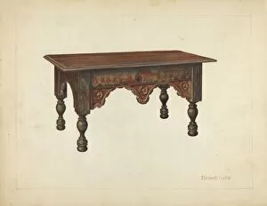 Tables Collection: Bench, c. 1953. Creator: Elizabeth Curtis