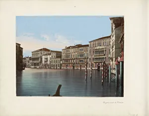 Photographic Support Prints: Bend in the Canal Grande in Venice, 1850-1876. Creator: Anon