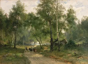 Birch Prints: Beneath the Birches. Motif from Mälaren, 1870. Creator: Johan Edvard Bergh