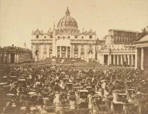 Carriages Collection: Benediction of the Pope on Easter Sunday, 1880s. Creator: Unknown