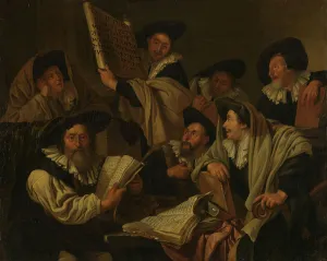 Religious Scene Or Person Prints: Benediction Being Read in the Synagogue, probably end of 1670s. Creator: Jacob Toorenvliet