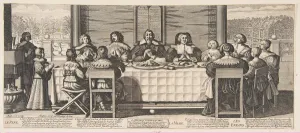 Grace Prints: The Benediction at Table, ca. 1635. Creator: Abraham Bosse