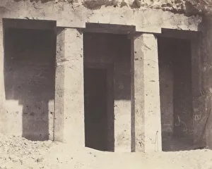 Al Minya Prints: Beni-Hacan, Architecture Hypogeene - Tombeau d Amonei, 1851-52