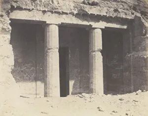Al Minya Prints: Beni-Hacan, Architecture Hypogeene - Tombeau de Nevothph, 1851-52