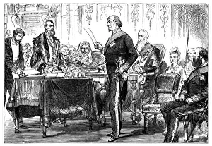 Disraeli Prints: Benjamin Disraeli (1808-1881) receiving the freedom of the city of London, 1878