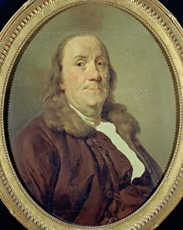 Franklin Benjamin Prints: Benjamin Franklin (1706-1790), c1779. Creator: Joseph Siffred Duplessis
