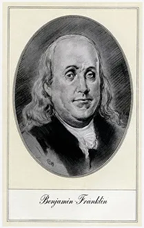 Declaration Prints: Benjamin Franklin, political figure and statesmen of the United States