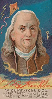 Franklin Prints: Benjamin Franklin, from the series Great Americans (N76) for Duke brand cigarettes, 1888