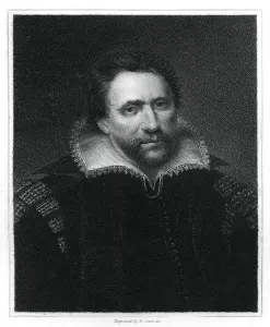 Ben Johnson Gallery: Benjamin Jonson, English Renaissance dramatist, poet and actor, (1834).Artist: E Scriven