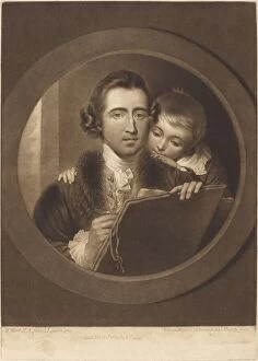 Painter Gallery: Benjamin West, Esqr R.A. and His Son RI West, 1773. Creator: Valentine Green