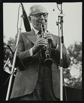 Big Band Prints: Benny Goodman playing his clarinet, Knebworth, Hertfordshire, 1982
