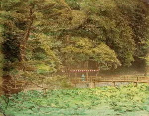 Wooden Bridge Prints: Benten Gardens, 1865. Creator: Unknown
