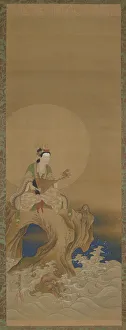 Kakemono Gallery: Benten on a rock by the sea, Edo period, (18th century?). Creator: Unknown