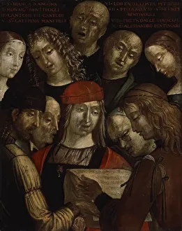 Music Score Prints: The Bentivoglio Family, 1493. Creator: Lorenzo Costa
