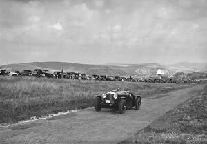 Bugatti Oc Gallery: Bentley competing in the Bugatti Owners Club Lewes Speed Trials, Sussex, 1937. Artist: Bill Brunell
